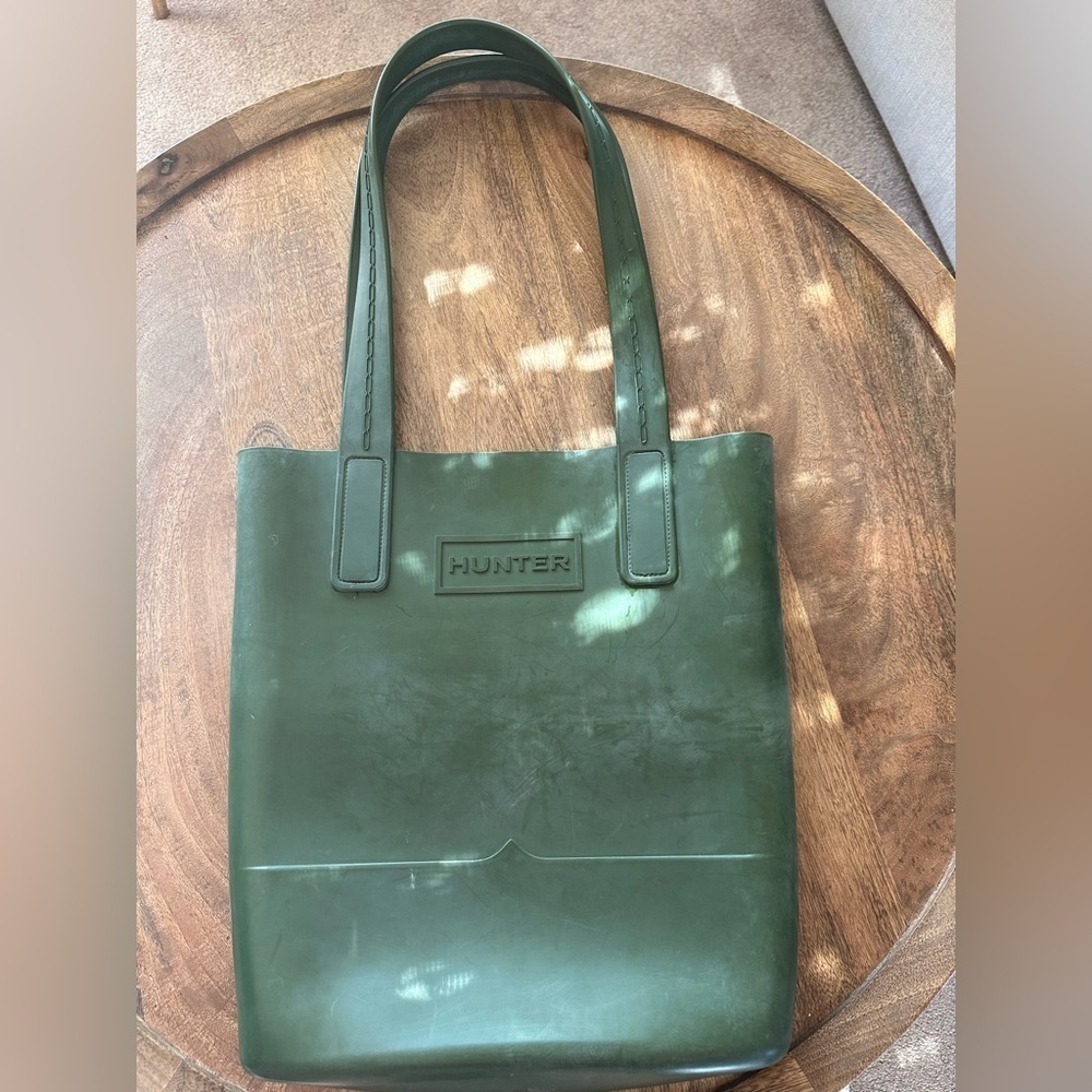HUNTER for Target Olive Green Rubber Shoulder Handle Large Tote Bag